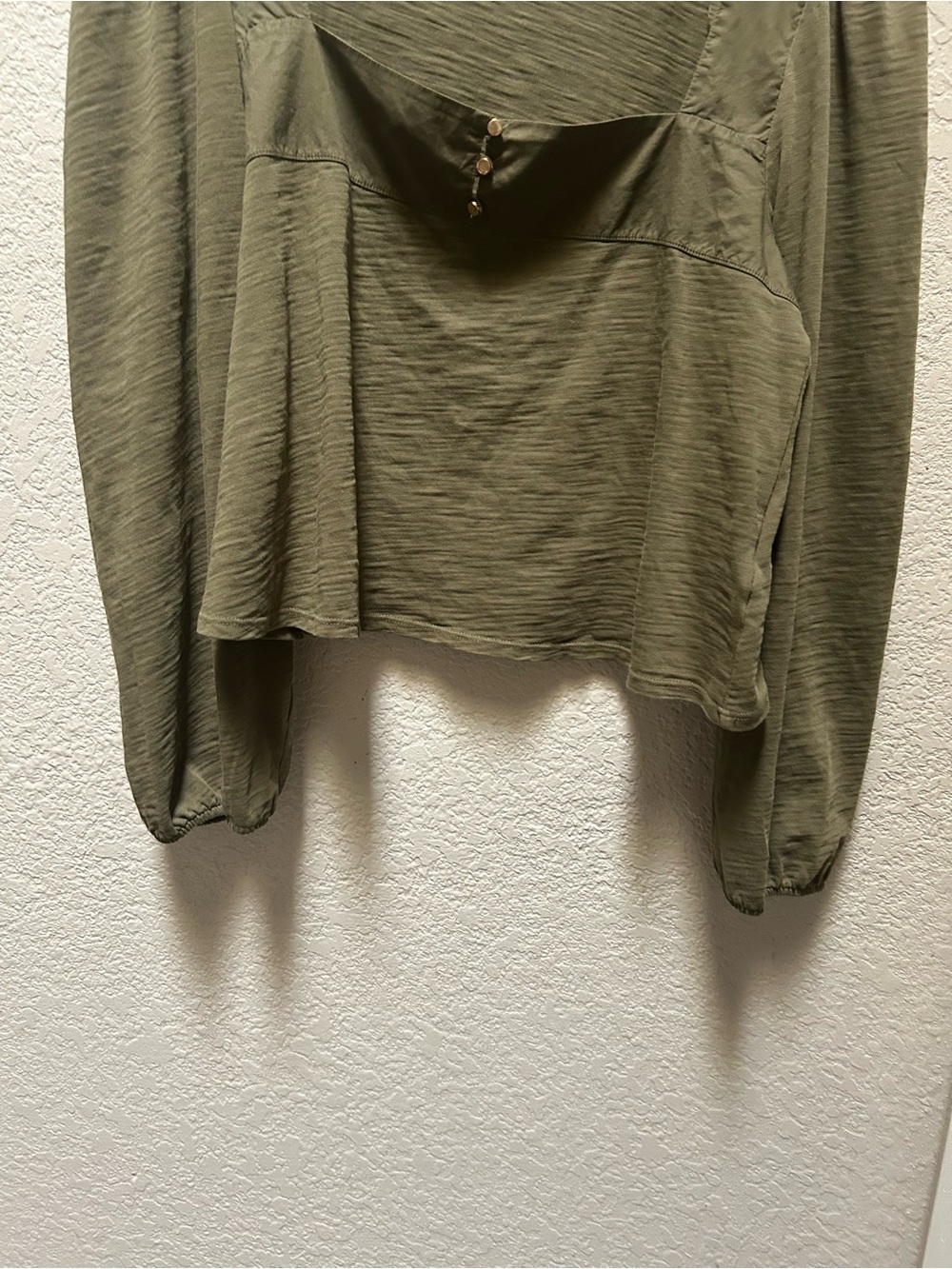 Nation LTD Pascale Square Neck Long Sleeve Top Olive Green - Picture 8 of 10